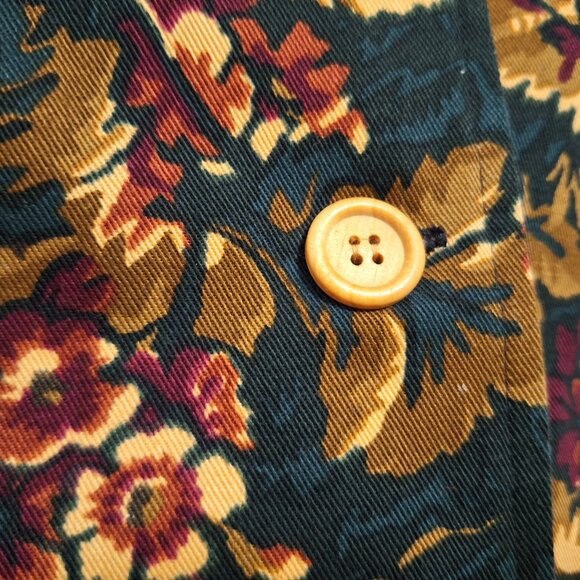 Vintage 80s Cotton Jacket with padded shoulders - Picture 5 of 9